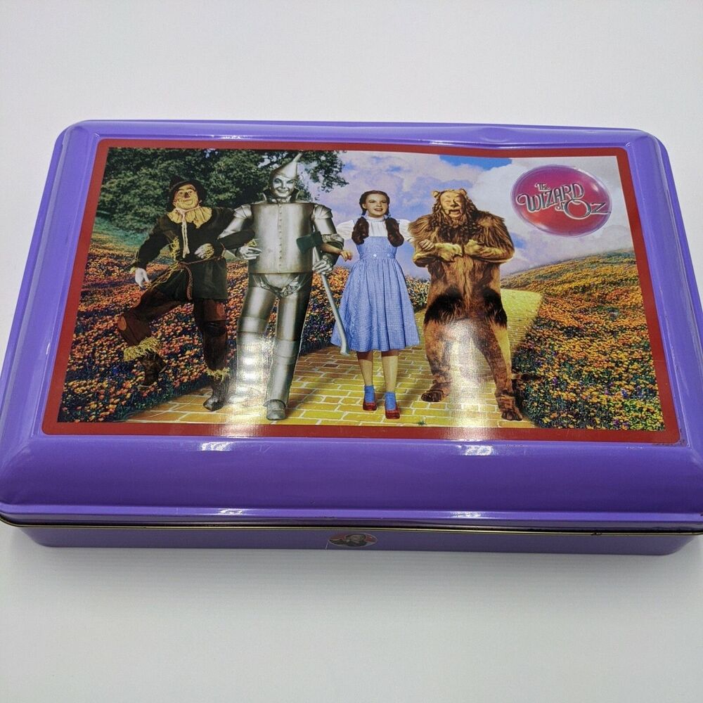 Vintage 1999 Purple Wizard Of Oz Tin 14"x9" Barbie Lunchbox Container